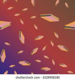 Colorful background with book pattern. Background wallpaper. Vintage cute seamless backdrop with books