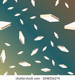 Colorful background with book pattern. Background wallpaper. Vintage cute seamless backdrop with books