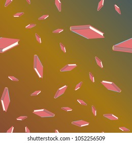 Colorful background with book pattern. Background wallpaper. Vintage cute seamless backdrop with books