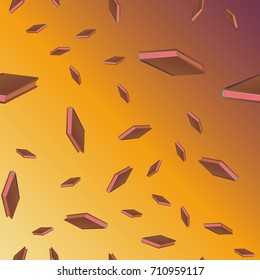 Colorful background with book pattern. Background wallpaper. Vintage cute seamless backdrop with books