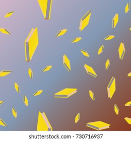 Colorful background with book pattern. Background wallpaper. Vintage cute seamless backdrop with books