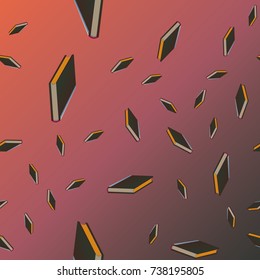 Colorful background with book pattern. Background wallpaper. Vintage cute seamless backdrop with books