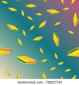 Colorful background with book pattern. Background wallpaper. Vintage cute seamless backdrop with books