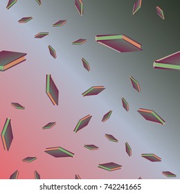 Colorful background with book pattern. Background wallpaper. Vintage cute seamless backdrop with books