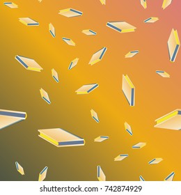Colorful background with book pattern. Background wallpaper. Vintage cute seamless backdrop with books