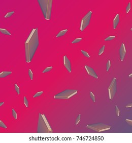 Colorful background with book pattern. Background wallpaper. Vintage cute seamless backdrop with books