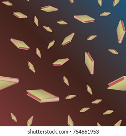 Colorful background with book pattern. Background wallpaper. Vintage cute seamless backdrop with books