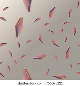 Colorful background with book pattern. Background wallpaper. Vintage cute seamless backdrop with books