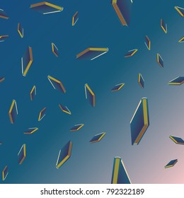 Colorful background with book pattern. Background wallpaper. Vintage cute seamless backdrop with books