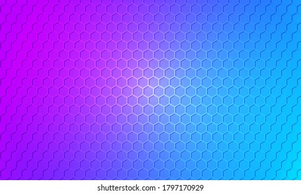 Colorful background. Bright color carbon fiber honeycomb texture. Hexagon metal multicolored, textured steel background. Web design template vector illustration EPS 10.