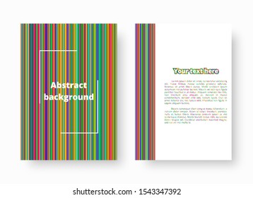 Colorful background with colorful bright stripes of different widths for the decoration of holiday cards. Vector illustration with blue, green, yellow, orange, pink lines.
