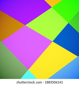 Colorful background with bubbles. Pop art creative concept New Year comic book magazine cover. Cartoon halftone retro pattern. Abstract template design, empty bubble.