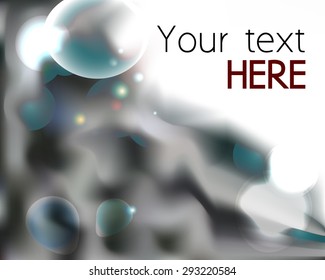 Colorful background with bubbles, sparkles and copy space