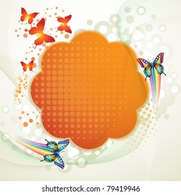 Colorful background with butterflies