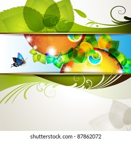 Colorful background with butterflies