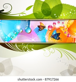Colorful background with butterflies