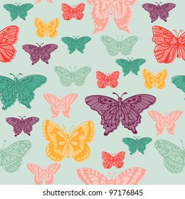 Colorful background with butterflies - for scrapbooking or design in vector