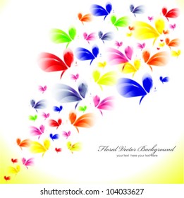 Colorful background with butterflies. Vector