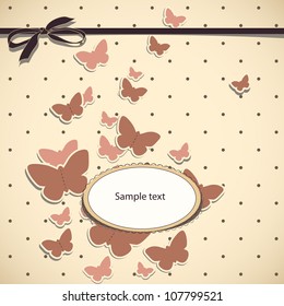 Colorful background with butterflies. Vector background