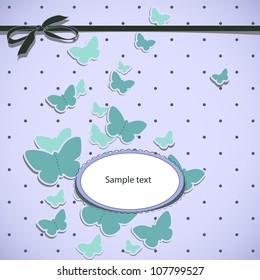 Colorful background with butterflies. Vector background