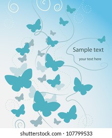 Colorful background with butterflies. Vector background