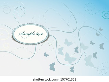 Colorful background with butterflies. Vector background