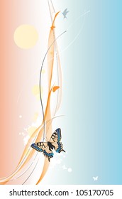 colorful background with butterfly