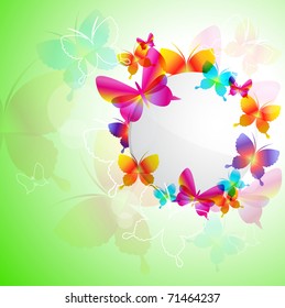 Fondo colorido con mariposa