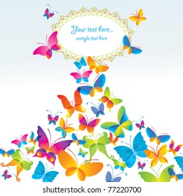 Colorful background with butterfly.