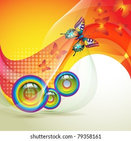 Colorful background with butterfly