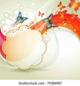 Colorful background with butterfly