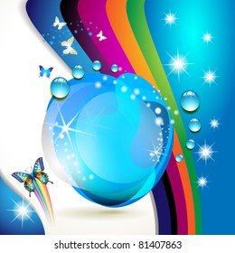 Colorful background with butterfly