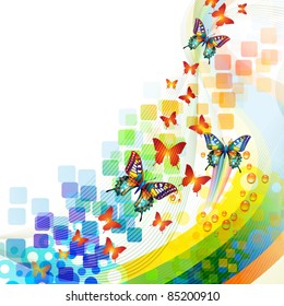 Colorful background with butterfly