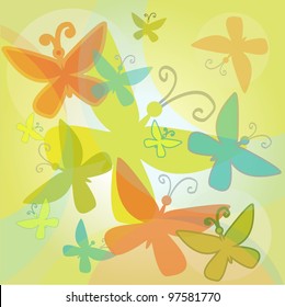 Colorful background with butterfly