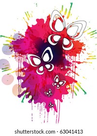 Colorful background with butterfly. Eps10 vector