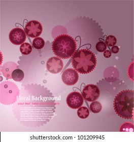 colorful background with butterfly. vector.