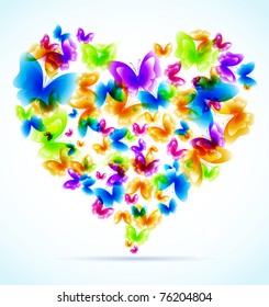 Colorful background with butterfly. Vector.