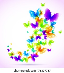Colorful background with butterfly. Vector.