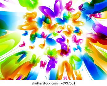 Colorful background with butterfly. Vector.