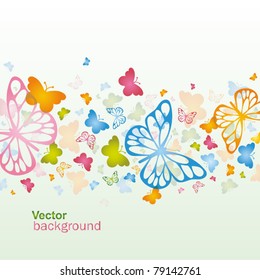 Colorful background with butterfly. Vector.