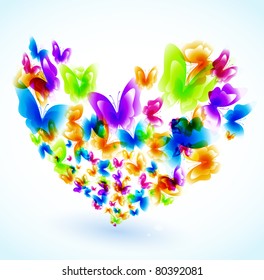 Colorful background with butterfly. Vector.