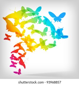 Colorful Background with Butterfly - Vector Illustration