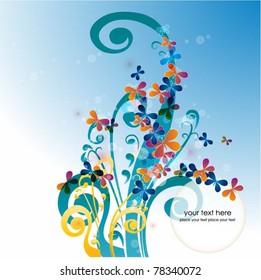 colorful background with butterfly-vector