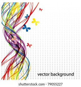 colorful background with butterfly-vector