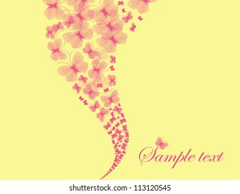 Colorful background with butterfly/Vector illustration