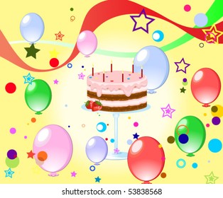 colorful background with cake