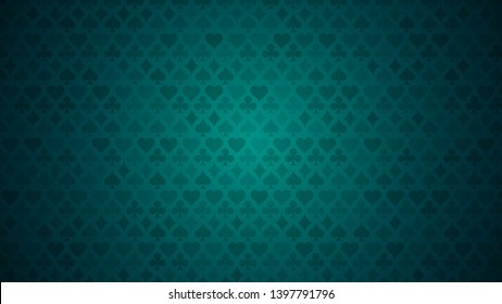 Colorful background with card suits. Picture spades, hearts, diamonds, clubs. Background for gambling, casino advertising. Vector illustration.