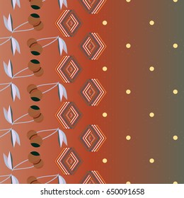 Colorful background with cherries berry and geometric rhomb and circle.