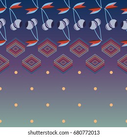 Colorful background with cherries berry and geometric rhomb and circle.