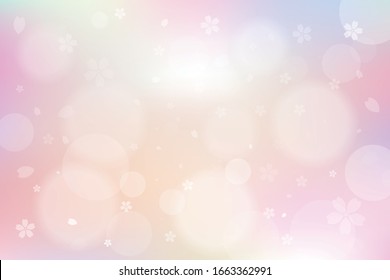 Colorful background with cherry blossom petals